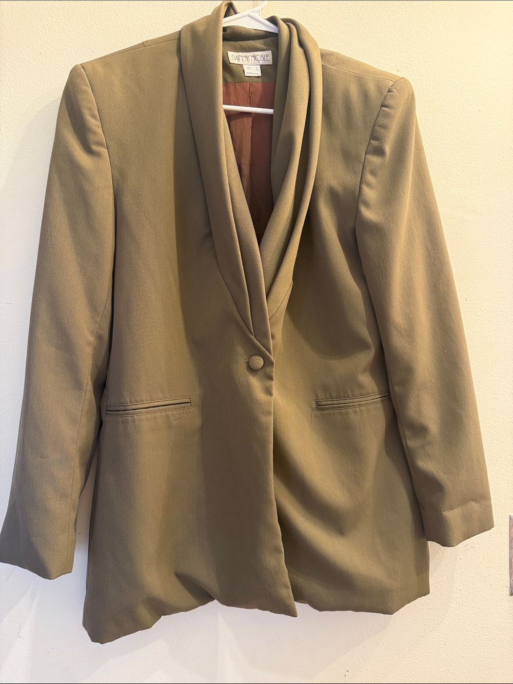 Chadwicks Olive Shawl-Collar Single-Button Blazer